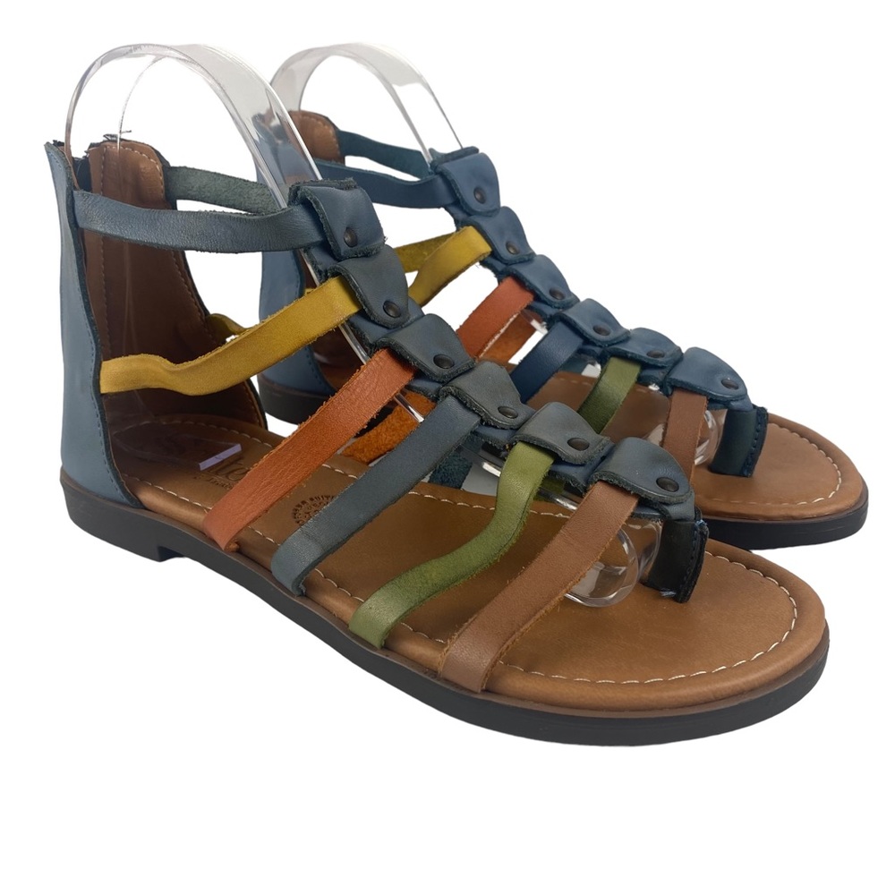 Santeri Womens Strappy Multi Colour Leather Sandal - Size Mexico 24 / US 7